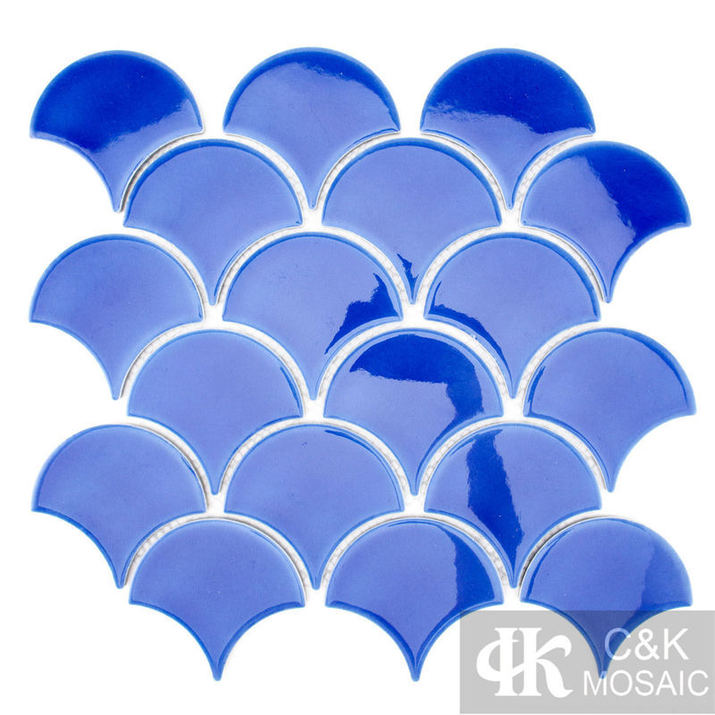 New Blue Fan-shape Ceramic Mosaic Tile for Wall 8391ALTC009