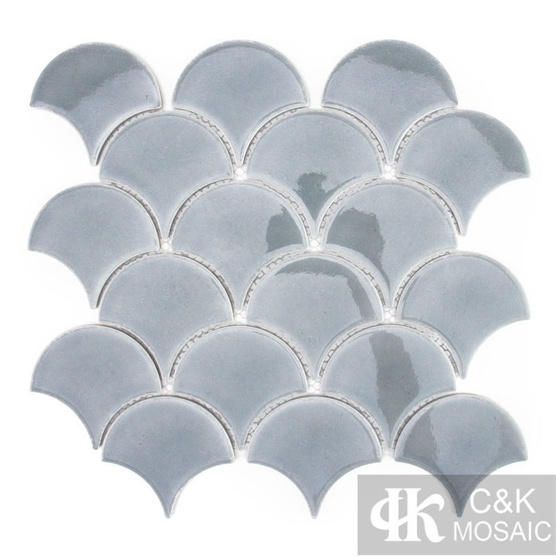 New Grey Fan-shape Ceramic Mosaic Tile for Wall 8391ALTC010