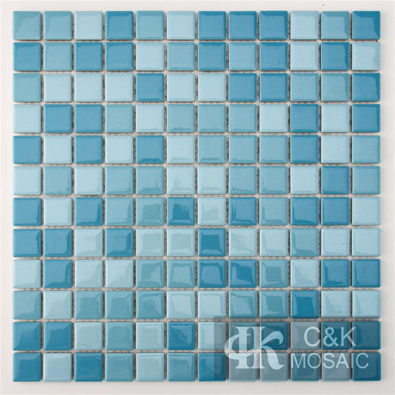 New Blue Mixed  Square Ceramic Mosaic Tile for Swimming Pool MTSG7002