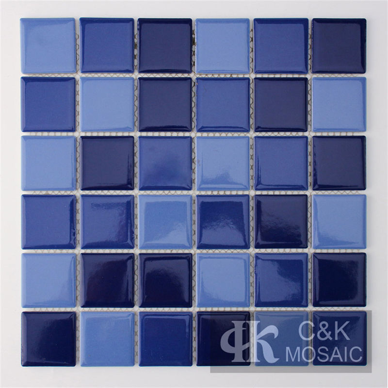 Hot Selling  Blue Mixed  Square Ceramic Mosaic Tile for Swimming Pool MTSG7003