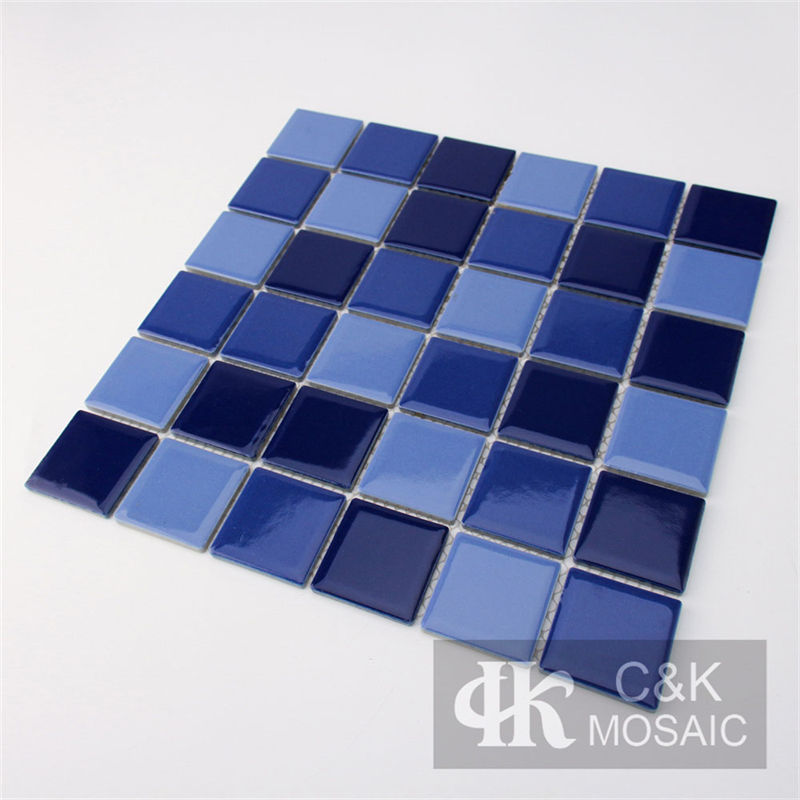 Hot Selling  Blue Mixed  Square Ceramic Mosaic Tile for Swimming Pool MTSG7003