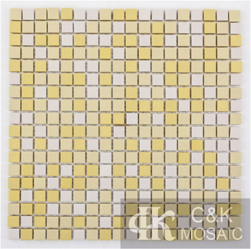 Colorful Yellow Mixed Square Ceramic Mosaic Tile for Wall and Floor MTSM9001