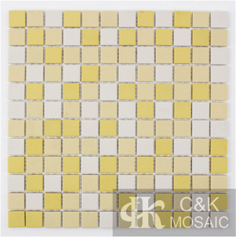 Colorful Yellow Mixed Square Ceramic Mosaic Tile for Wall and Floor MTSM9003