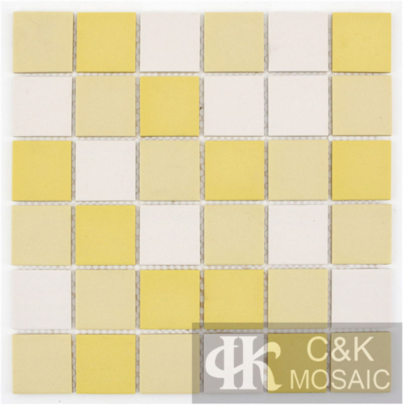 Colorful Yellow Mixed Square Ceramic Mosaic Tile for Wall and Floor MTSM9005