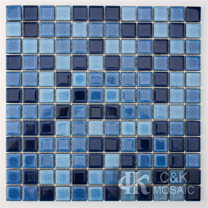 Special Blue Mixed Square Ceramic Mosaic Tile for Swimming Pool MTSY7002