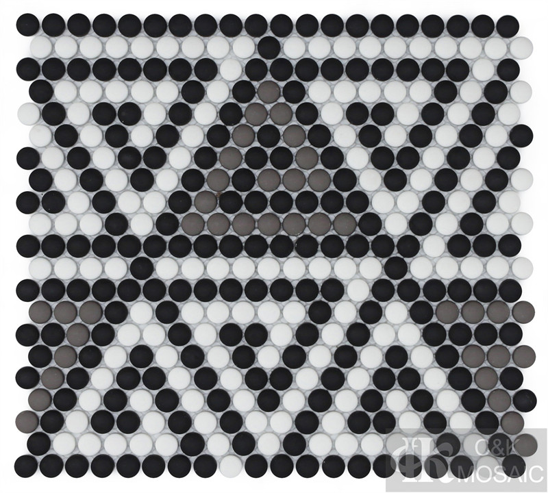 Special Black Mixed Round Glass Mosaic Tile Design for Wall MS0134P