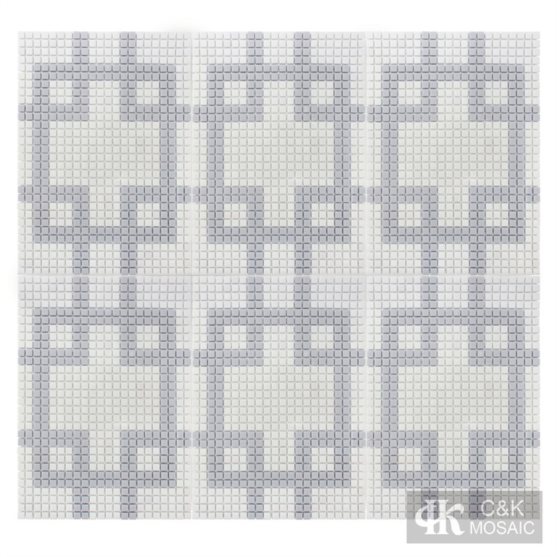 Special White and Grey Mixed  Square Glass Mosaic Tile Design for Wall and Floor MS0229P