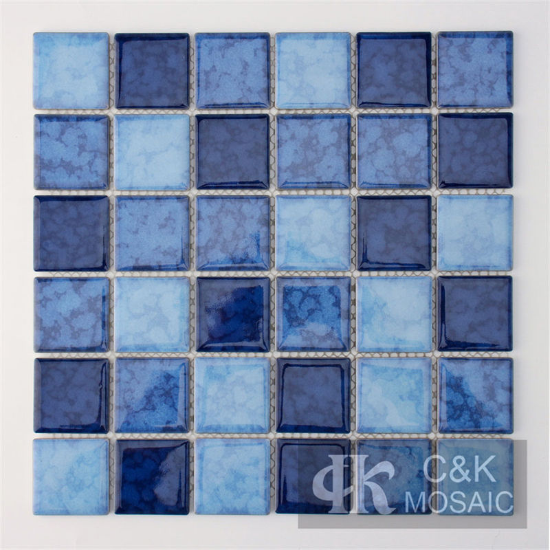 Modern Blue Mixed Square Ceramic Mosaic Tile for Pool MTSY7005