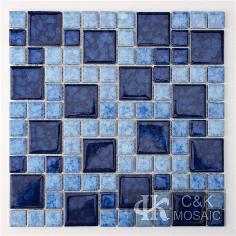 Colorful Blue Mixed Square Ceramic Mosaic Tile for Pool MTSY7006