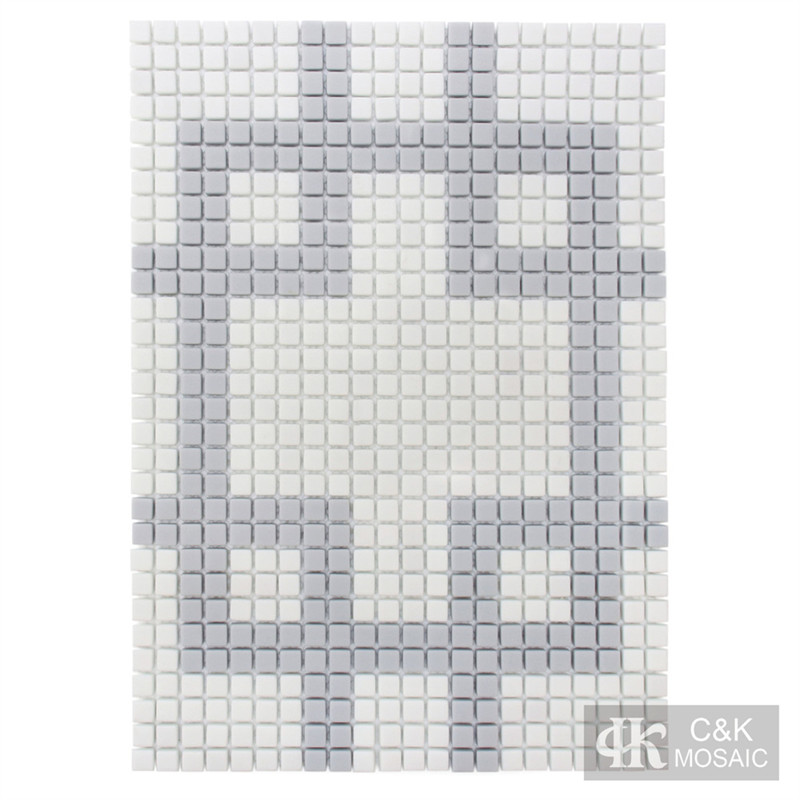 Special White and Grey Mixed  Square Glass Mosaic Tile Design for Wall and Floor MS0229P