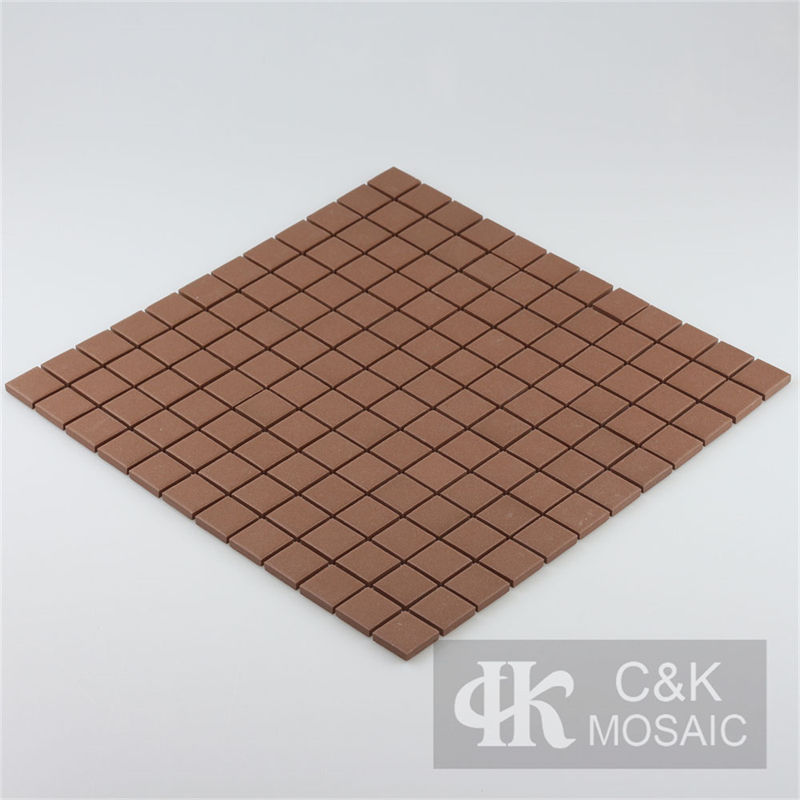 Modern Brown Square Ceramic Mosaic Tile for Wall and Floor 23TSM309