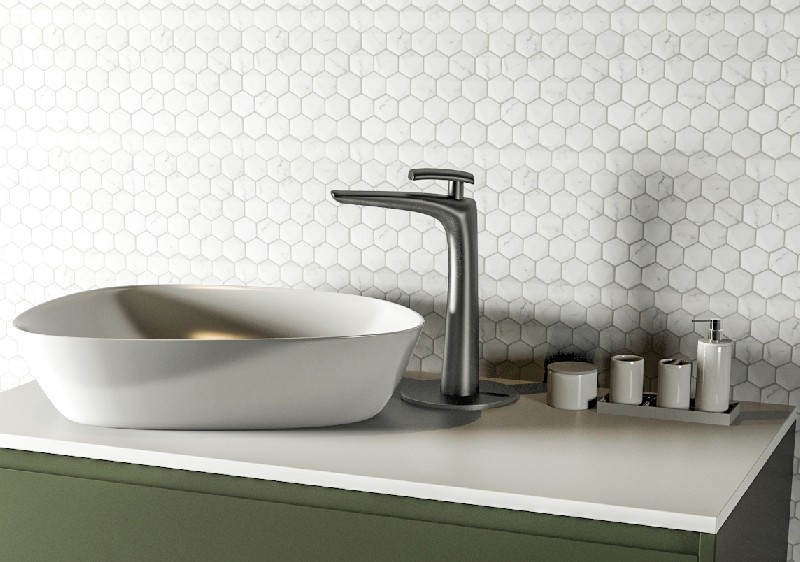 New White Hexagon Glass Mosaic For Kitchen 48SHQ106