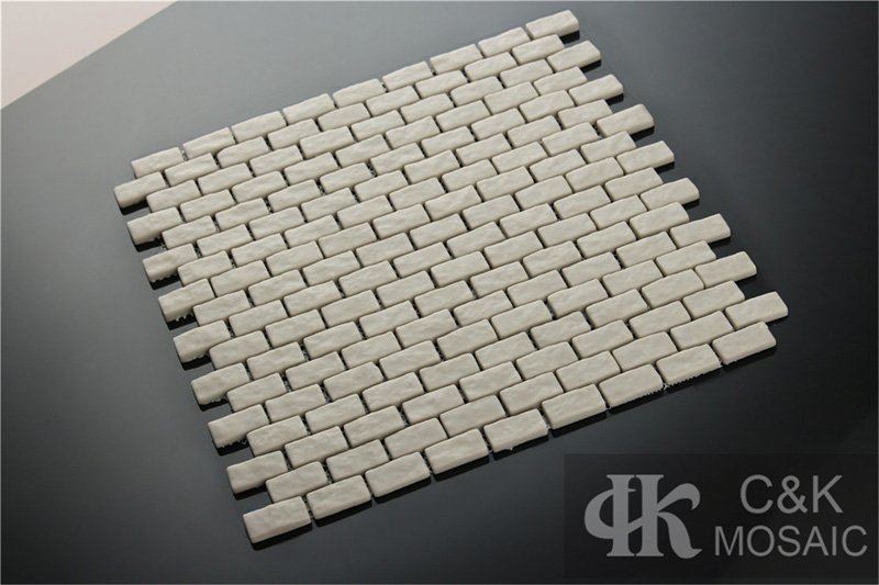 Modern Beige Rectangle Glass Mosaic Tiles For Interior Walls 1530SBN74B