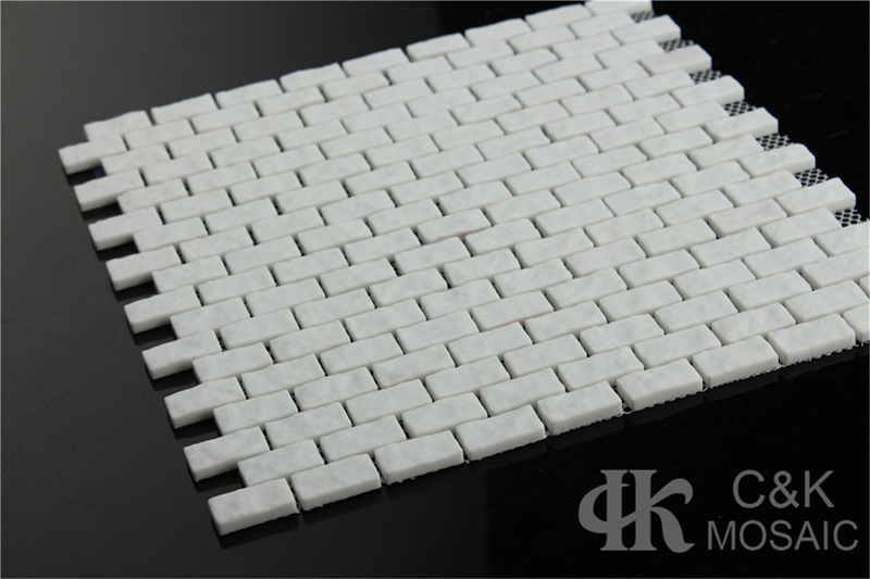 Elegant White Rectangle Glass Mosaic Tiles For Interior Walls 1530SBN100B