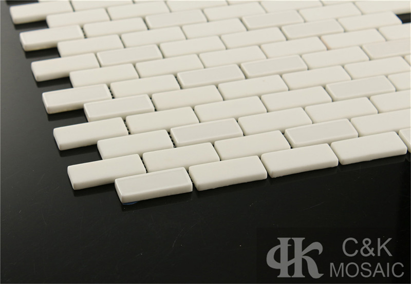 Elegant White Rectangle Glass Mosaic Tiles For Accent Walls MSBM1011B