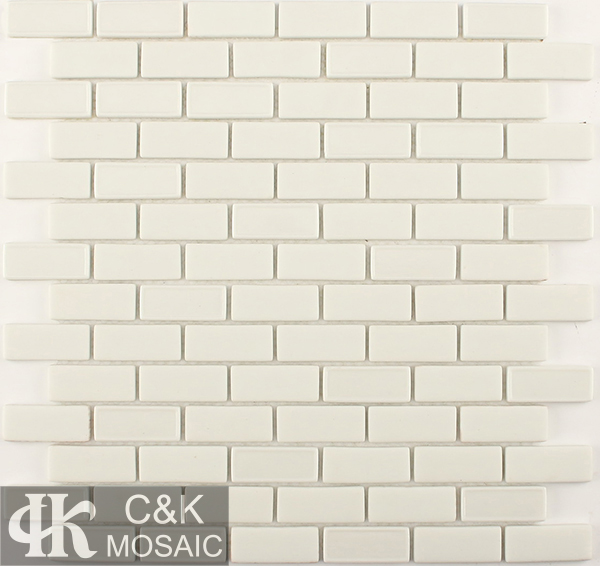 Elegant White Rectangle Glass Mosaic Tiles For Accent Walls MSBM1011B