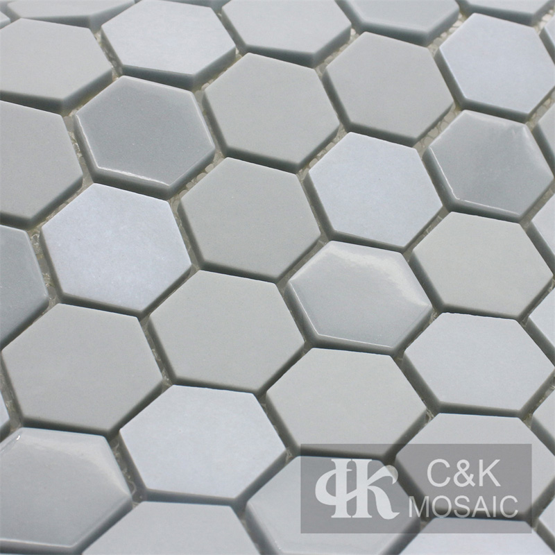 Chic Blue Hexagon Glass Mosaic For Shower Walls MSHW7008