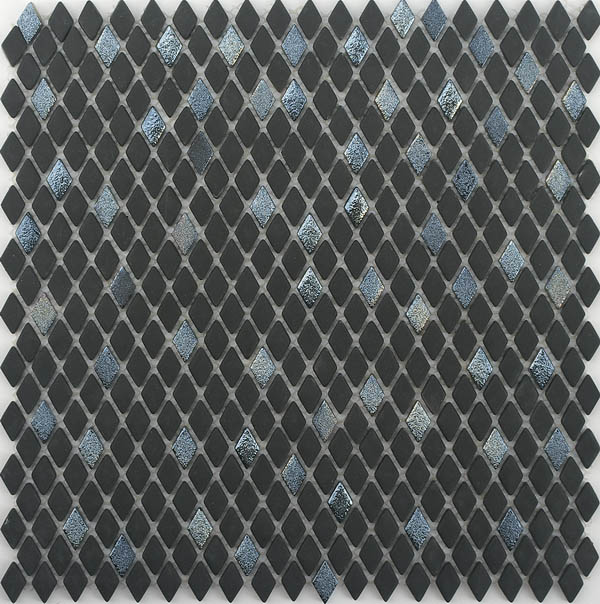 Classic Black Diamond Glass Mosaic Tiles For Shower Walls MSLM8012B