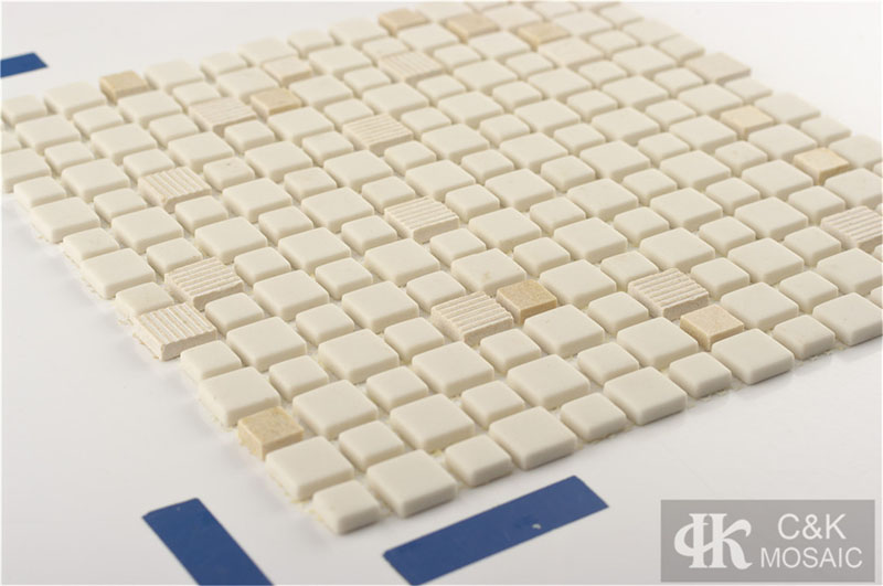 Unique Beige Square Glass Mosaic For Spa MSSW3017